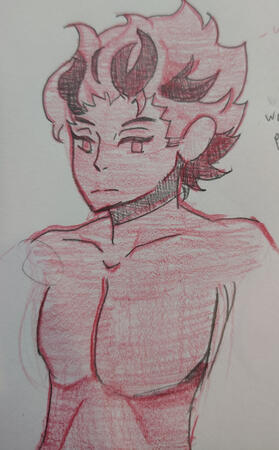 Half body half color. Character: Kuro Kiryu from Ensemble Stars.