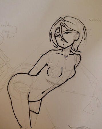 Half body sketch. Character: HiMERU from Ensemble Stars.