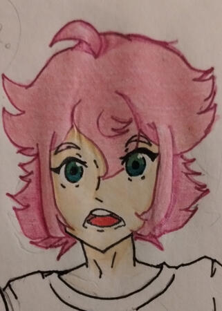 Bust half color. Old. Character: Tori Himemiya from Ensemble Stars.